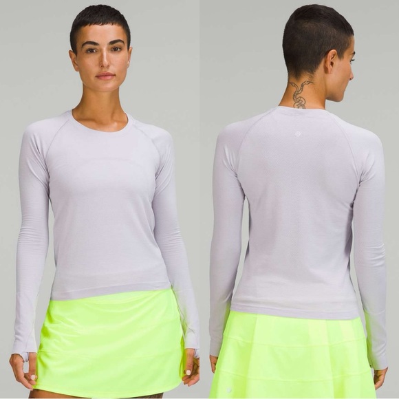 Lululemon Swiftly Tech Long-Sleeve Shirt 2.0 Waist Length in Faint Lavender 4 - Picture 1 of 16